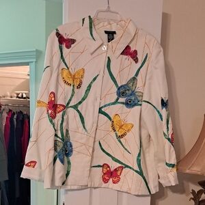 Colorful Butterfly Print Jacket